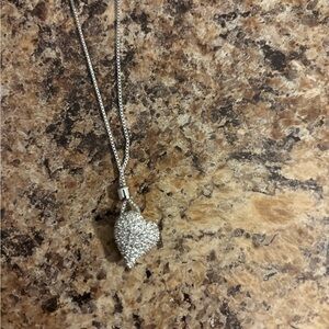 Swarovski Silver Glitter Heart Necklace